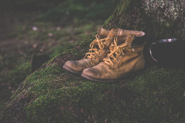 Buty-sznurowane-na-mchu-w-lesie